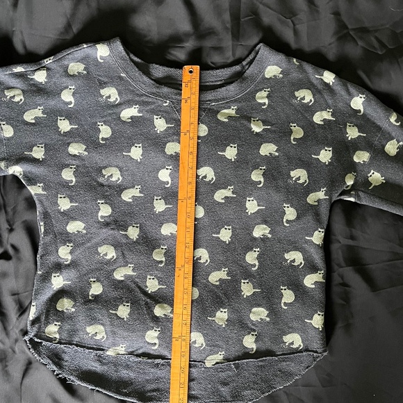 Vans Cat Motif Charcoal Gray Soft Lightweight Pullover Top Size Small - Picture 5 of 7